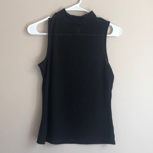 Black high neck sleeveless sweater